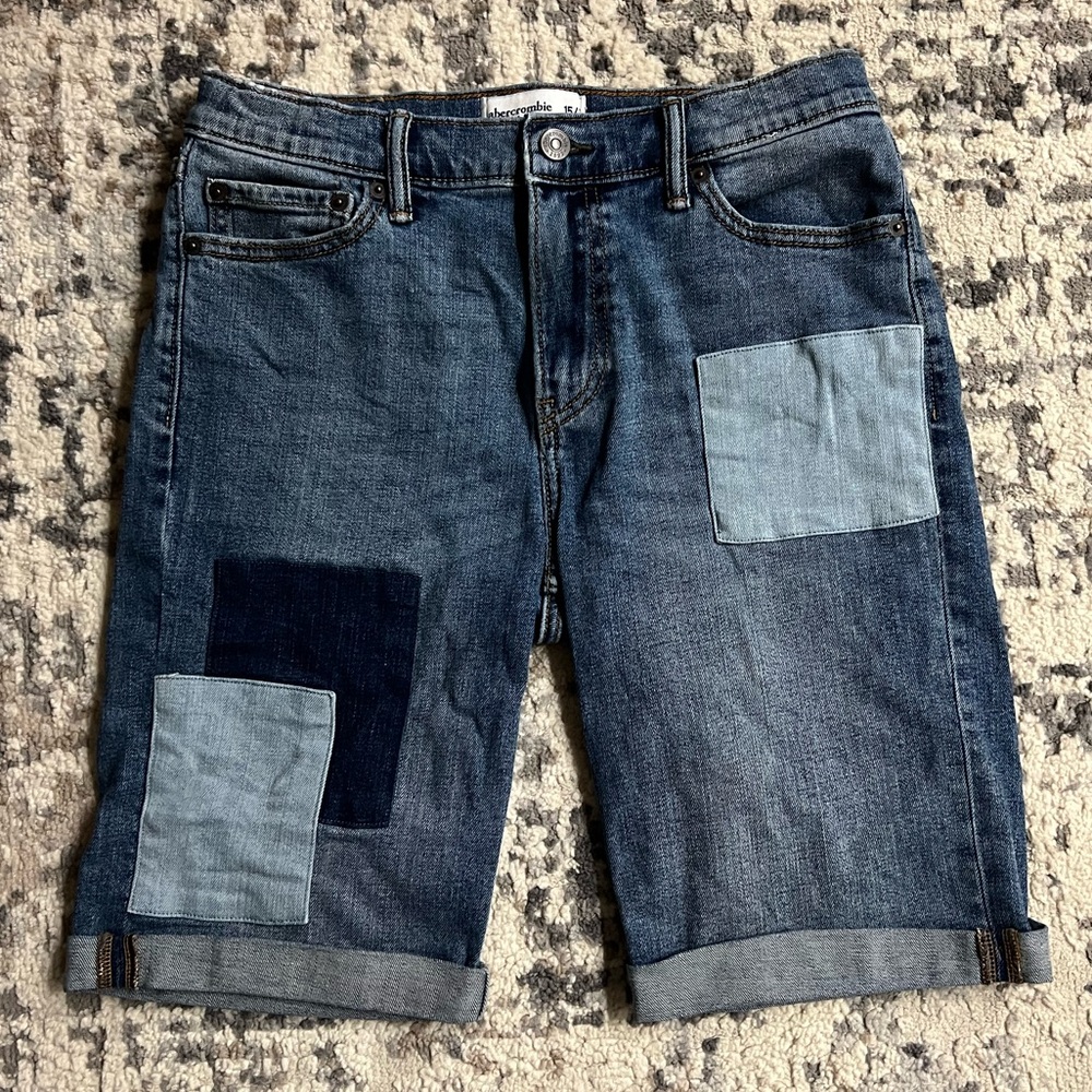 Abercrombie Kids Denim Patch‎ Jean Shorts
